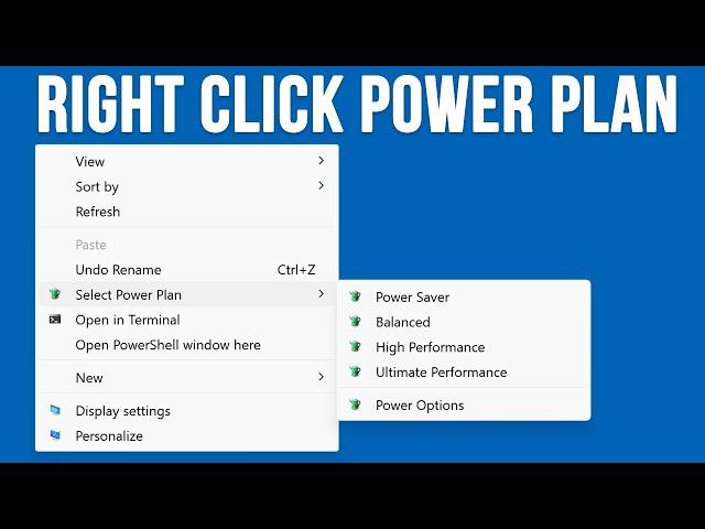 Add a Choose Power Plan Right Click Context Menu to Windows