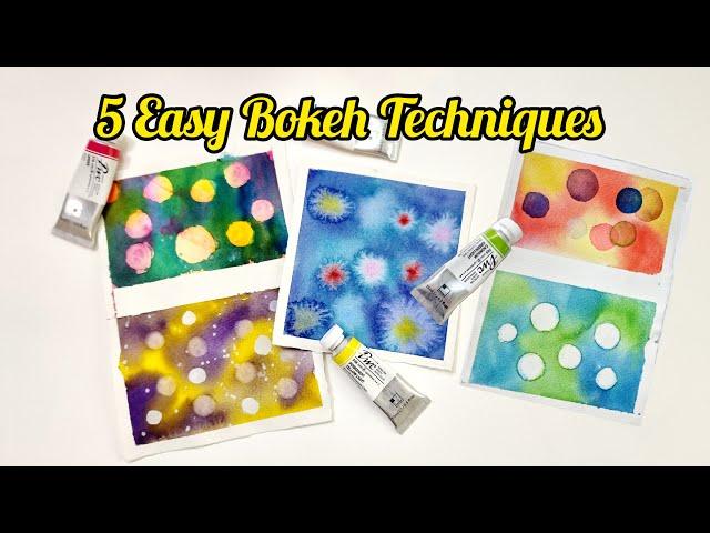 How to paint watercolor bokeh effect - 5 easy fun way