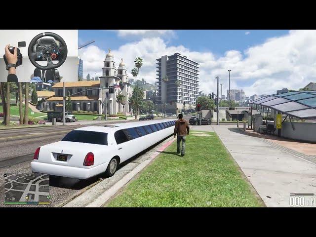 World's Longest Car | City Driving GTA V | Luxurious Limousine Taxi | Logitechg29 gameplay