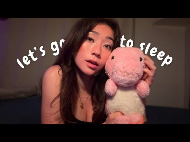 ASMR let us help you fall asleep  (face touching, humming, positive affirmations)