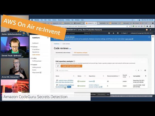 AWS On Air ft. Code Guru Secrets Detection | AWS Events