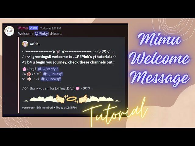 ༊*·˚ Mimu welcome message | Updated commands | aesthetic | 2024