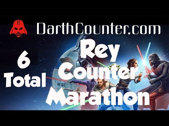 Rey Counter Marathon - 6 5v5 SWGOH GAC Counters using Jabba, JMK, JML, LV, Rey, SLKR