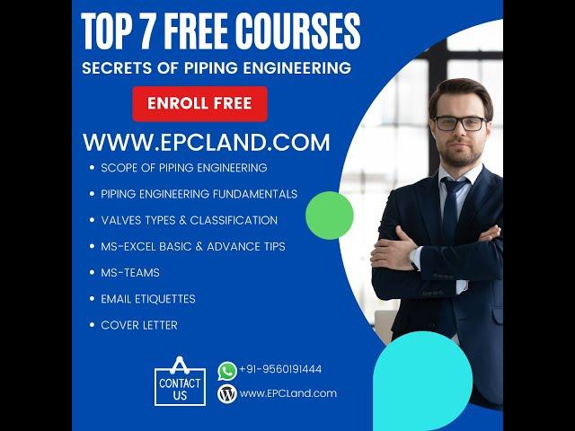 Enroll For free II Limited time offer II Piping Engineering