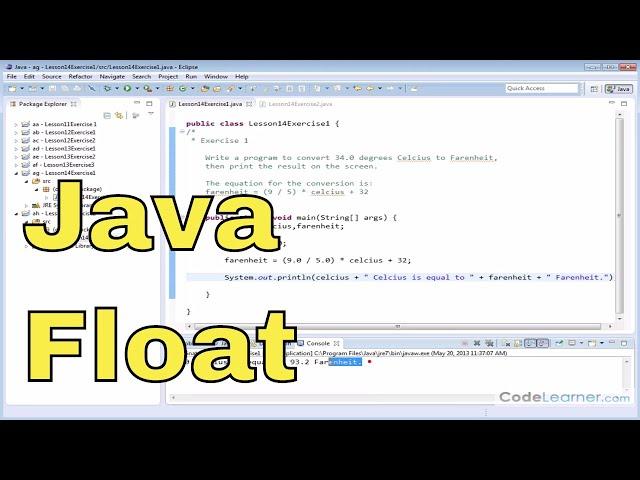 14x - Learn Java - Floating Point Variables - Exercise 1