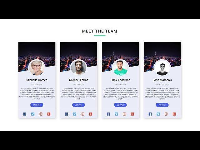 Responsive Our Team Info Cards Section | HTML and CSS Tutorial