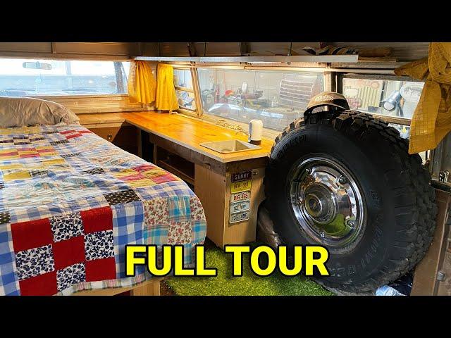 Full Tour of my Vintage Truck Bed Camper Setup.