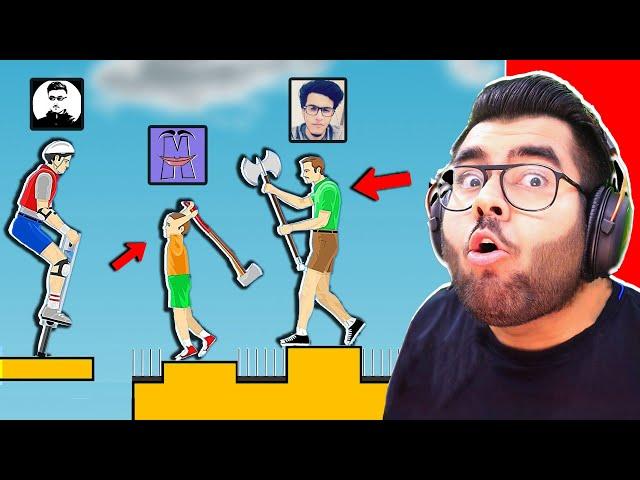  Happy Wheels YouTubers Level | Funny Moments  | Hitesh KS