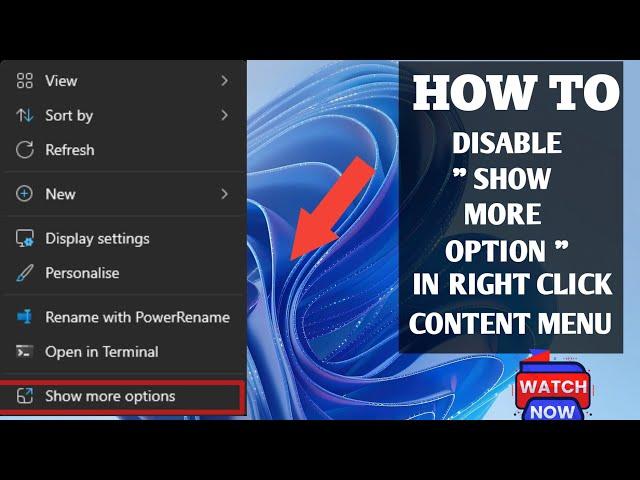 Remove "Show More Options" from Right Click Menu in Windows 11