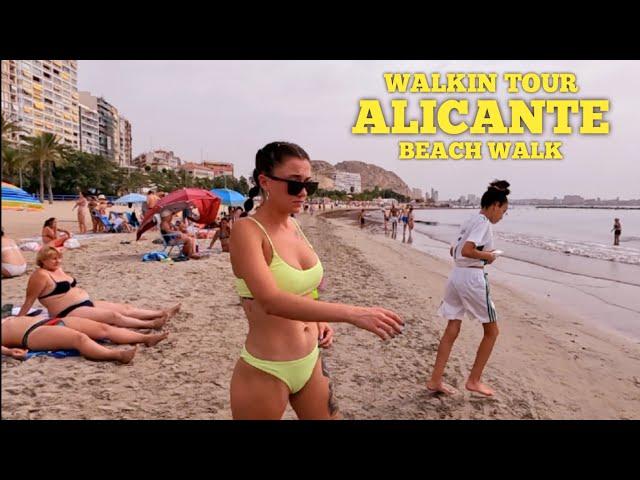 Beach Walk/Playa del postiguet Alicante Spain.