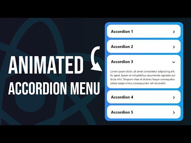 Build an Animated Accordion Menu with React & Tailwind