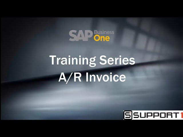 SAP Business One Training A/R Invoice