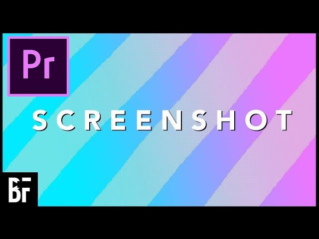 Screenshot Your Videos in Premiere