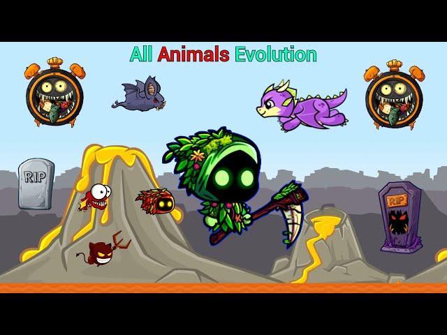 All Animals Evolution And Spring Reaper Destroyed Bosses Players (EvoWorld.io)