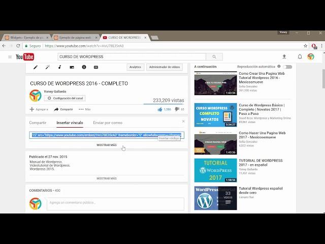 Como insertar un video en Wordpress