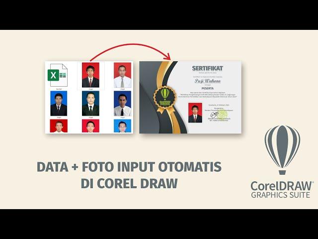 CARA CETAK SERTIFIKAT + FOTO OTOMATIS DI COREL DRAW