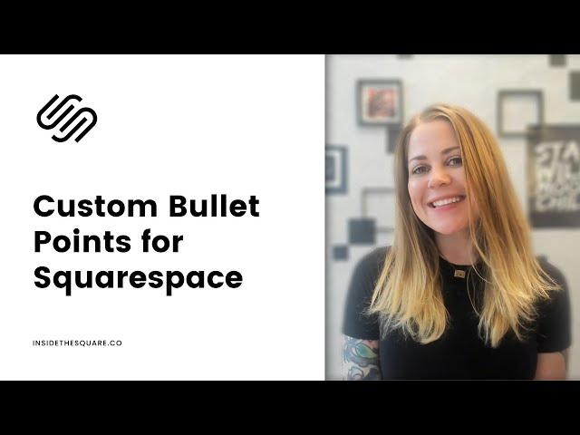 How to create custom bullet points in Squarespace // Squarespace Tutorial