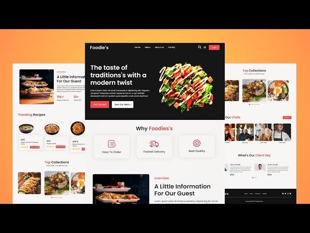 Build and Deploy Fully Responsive Modern Restaurant Food Delivery Website with React JS | Bootstrap5