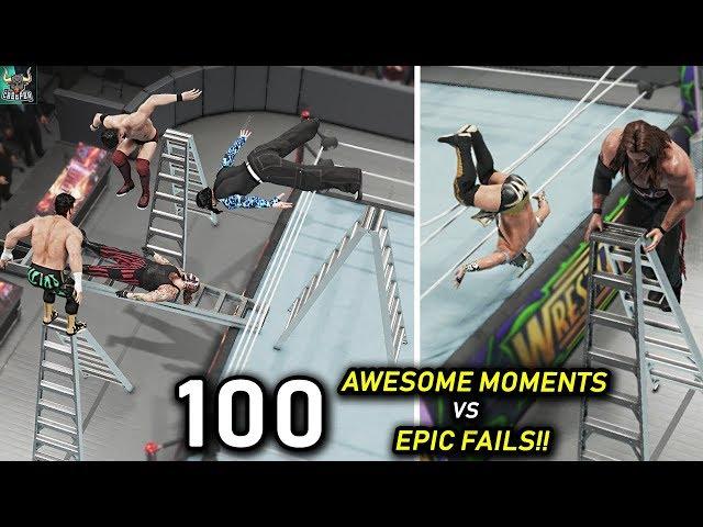 WWE 2K19 Top 100 Awesome Moments vs Epic Fails!! WWE 2K24 Countdown