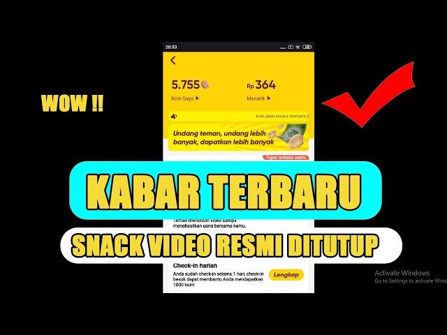 KABAR TERBARU !! SNACK VIDEO RESMI DIHENTIKAN SEMENTARA UNTUK SNACK UNDANG TEMAN