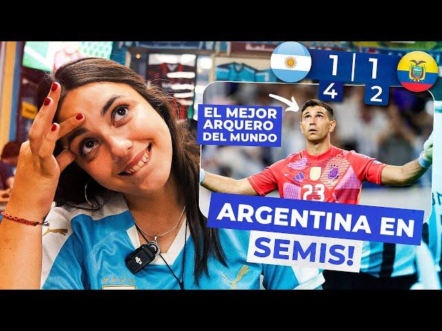 ARGENTINA 1 (4) - ECUADOR 1 (2) | REACCIÓN de HINCHA URUGUAYA rodeada de ARGENTINOS *Copa América*