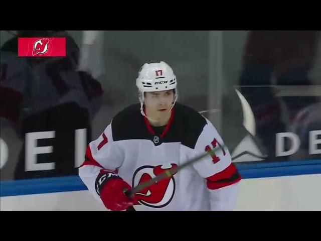 Yegor Sharangovich scores goal #10 from Jack Hughes pass vs Rangers (2021)