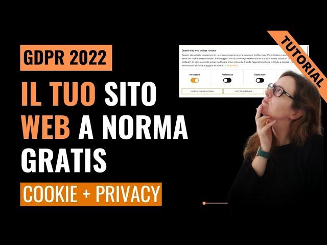 GDPR | Mettere a norma sito web GRATIS, cookie + privacy policy