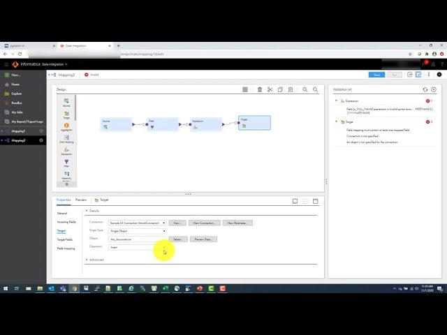 Informatica Intelligent Cloud Services (IICS) Overview, Create First Mapping Task and Taskflows