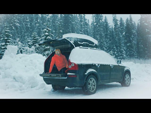 Solo Winter Camping in My CAR through Freezing Temps