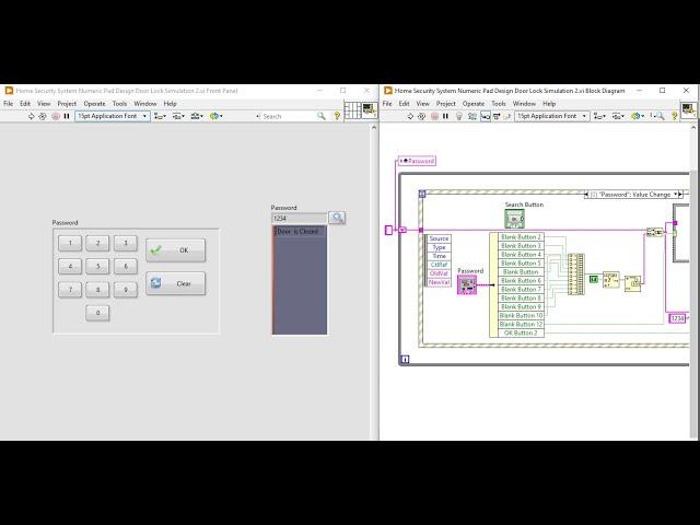 Numpad Door Lock Password Simulation LabVIEW | Part 1