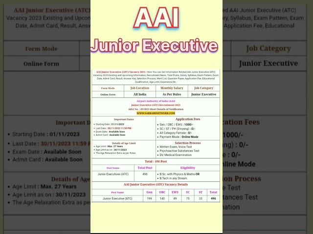 AAI junior executive ATC AAI result answer key #rojgarhome #admitcard