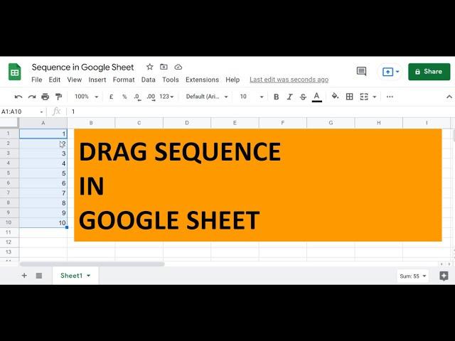 Drag Sequence in Google Sheet || Fill Sequential Number in Google Sheet