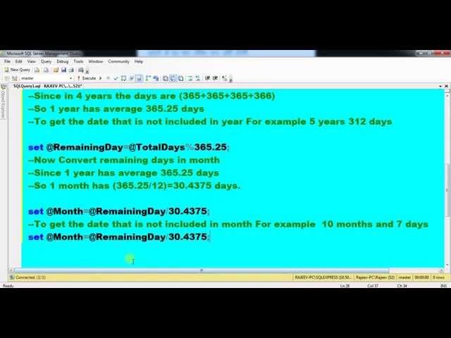 Most Simple way to calculate Age Using SQL