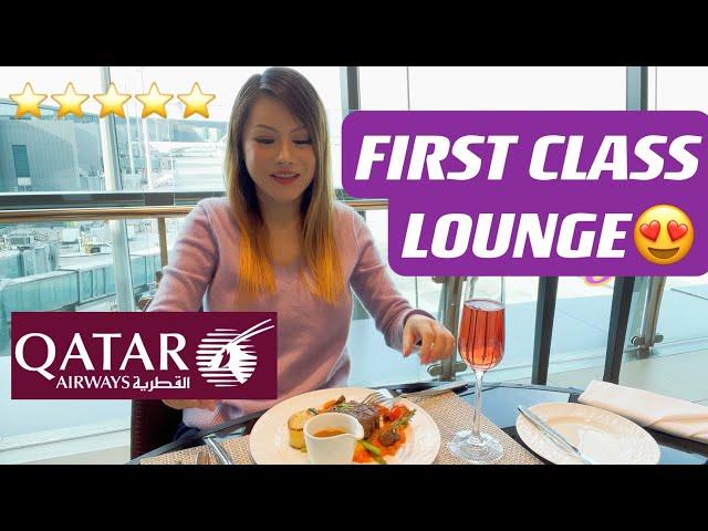 Qatar Airways First Class Lounge | Al Safwa First Class Lounge| Hamad International Airport| MUKBANG