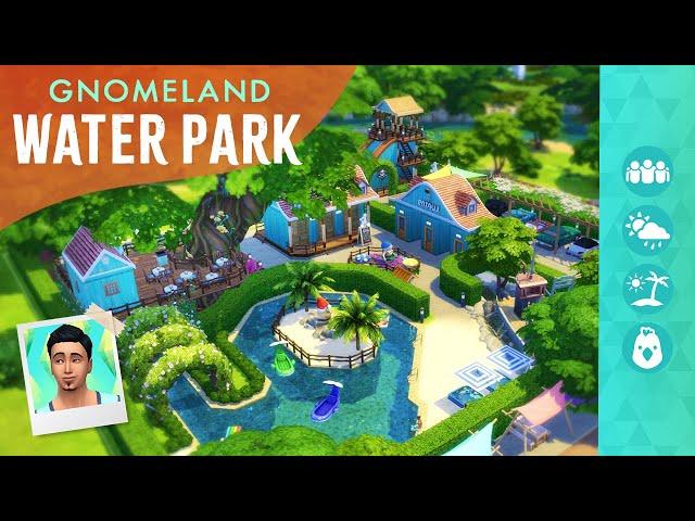 Gnomeland Family WATER PARK! Sims 4 Build Tour (No CC or Mods)