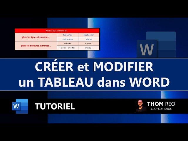 Les TABLEAUX avec WORD - Tutoriel complet et facile (Cours Word)