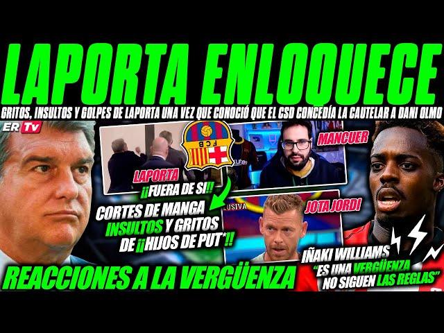 EL MUNDO REACCIONA al ESCÁNDALO de DANI OLMO y LAPORTA - GRITOS, GOLPES e INSULTOS "HIJOS DE PUT..."