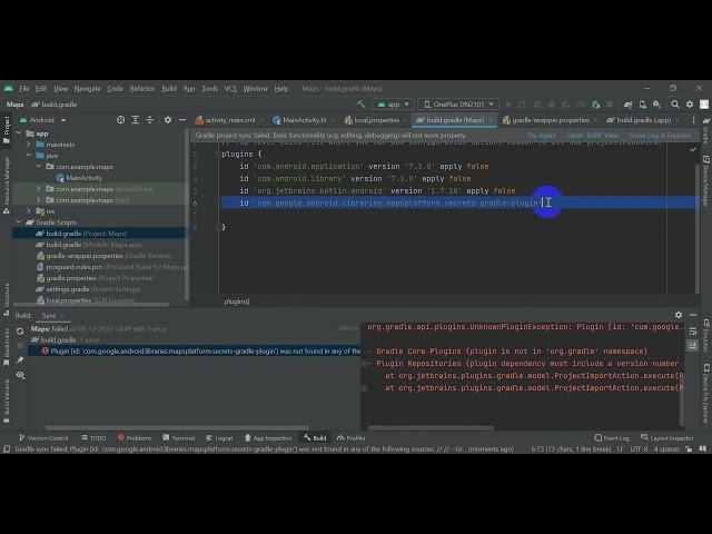 Fix Error com.google.android.libraries.mapsplatform.secrets-gradle-plugin was not found