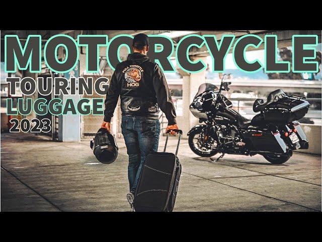Motorcycle Travel Setup 2023  A travel bag with wheels.