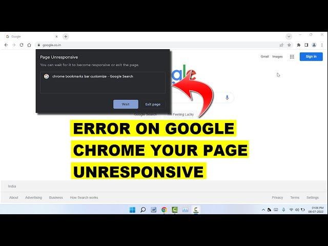 How to Fix Page Unresponsive Error on Google Chrome | Windows