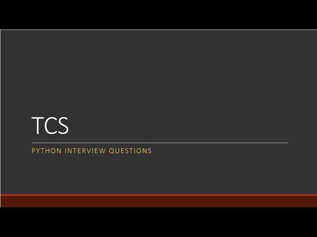 TCS Python Interview Questions for Experienced #python #python3 #pythonprogramming