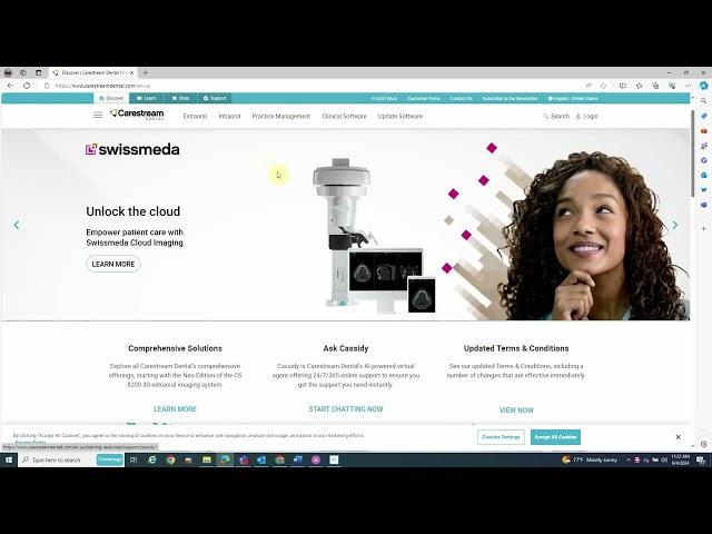 How to Access Cassidy from the Carestream Dental Website