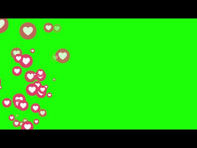 3 Instagram Love Hearts Green Screen Animation for Youtube videos Social Media Heart Reactions