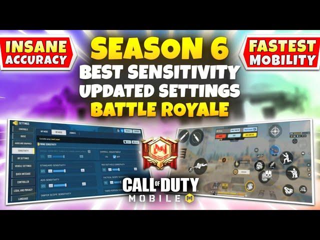 The MOST BALANCED SETTINGS For Season 6 Battle Royale | COD Mobile | BEST SENSITIVITY For BR (2024)