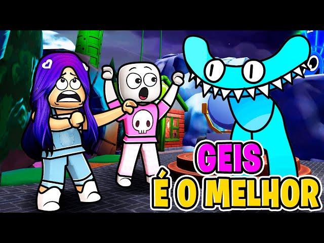 GEIS VENCEU O MONSTRO CIANO  - ESCAPAMOS Rainbow Friends 2