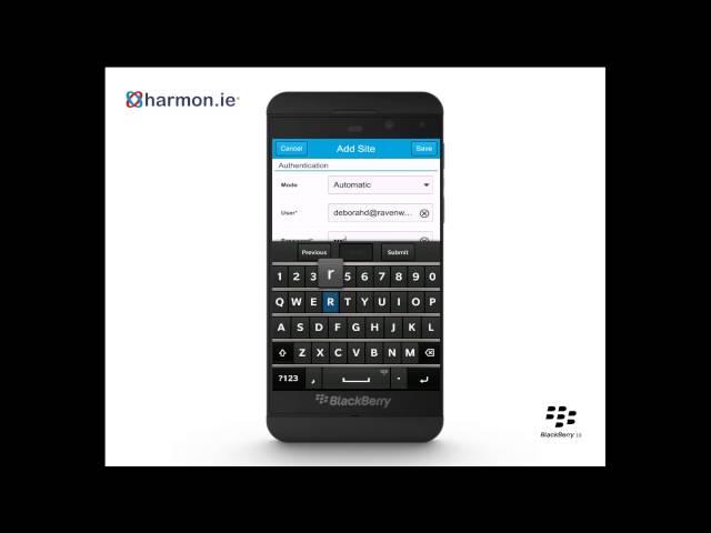 harmon.ie for Blackberry - Training Video - add site