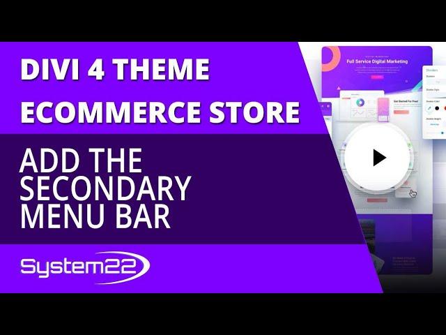 Divi 4 Ecommerce Add The Secondary Menu Bar 