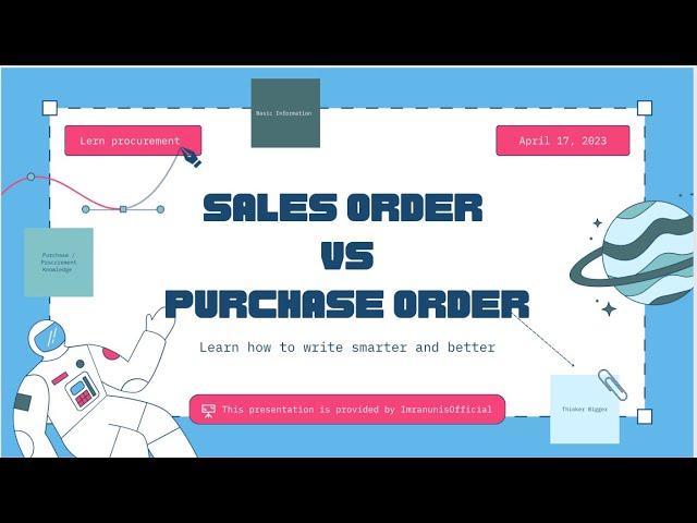 Sales Order Vs Purchase Order || Basic information