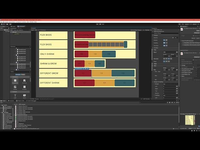 Unity UI Toolkit Flexbox  (7/11)  - Flex Shrink/Grow Units