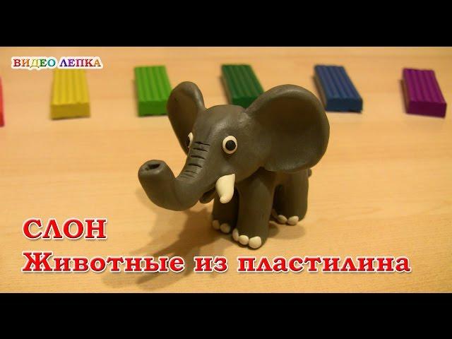 СЛОН - Лепим из пластилина | Видео Лепка